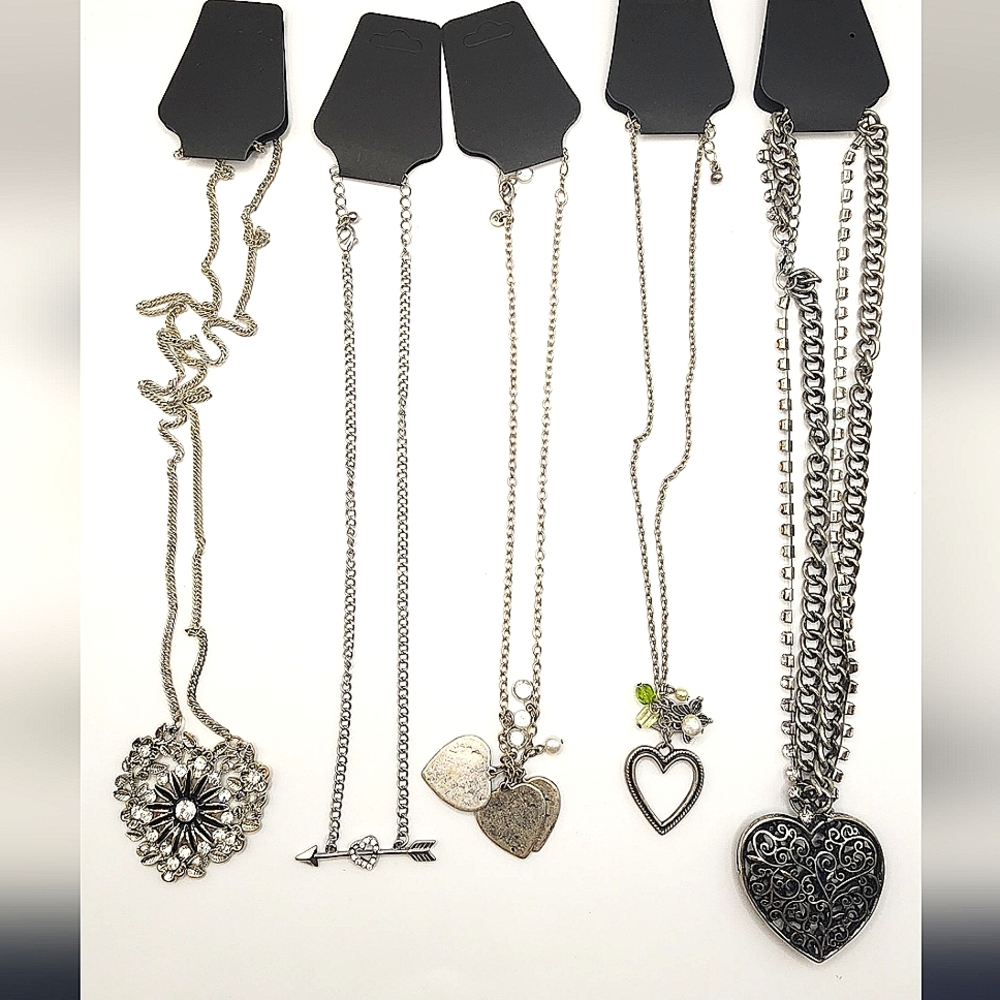 Necklace Lot - 5 Pieces - Hearts